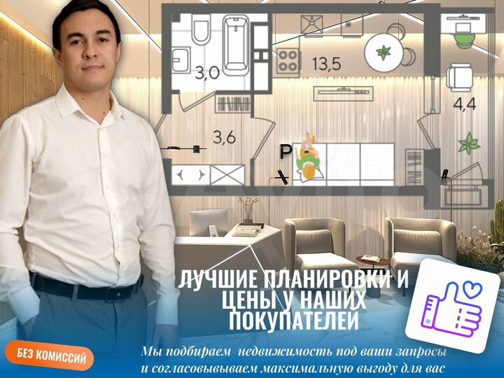 Квартира-студия, 32,4 м², 7/24 эт.