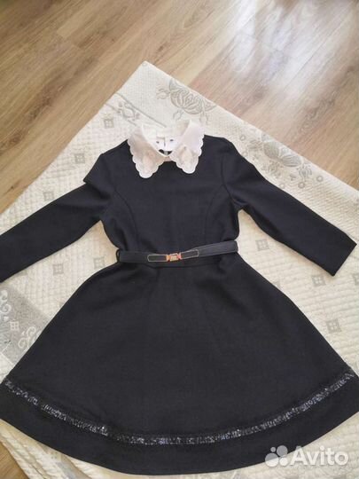 Школьное платье синее