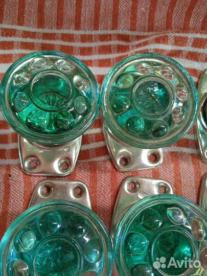 Дверные ручки СССР зелёное стекло
