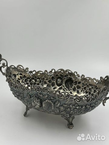 Серебряная ваза - ладья для фруктов