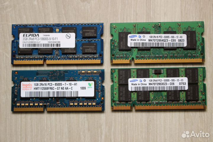 Оперативная память dimm DDR3, sodimm DDR2/DDR3