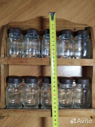 Банки для специй 10 шт. с полкой