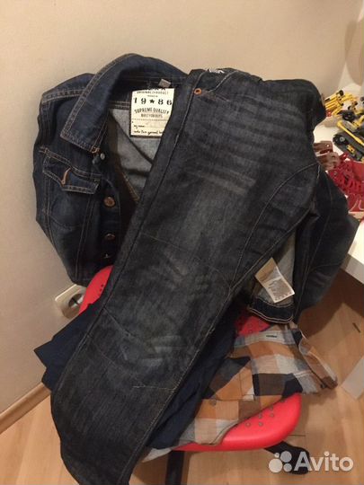 Джинсовый комплект куртка-брюки