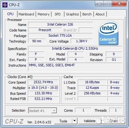 Старые процессоры Intel