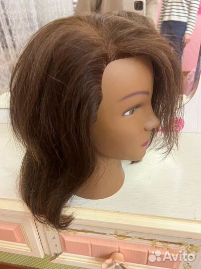 Манекен для причесок.Натуральные волосы 100