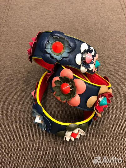 Разноцветный кожаный ремень Fendi для сумки