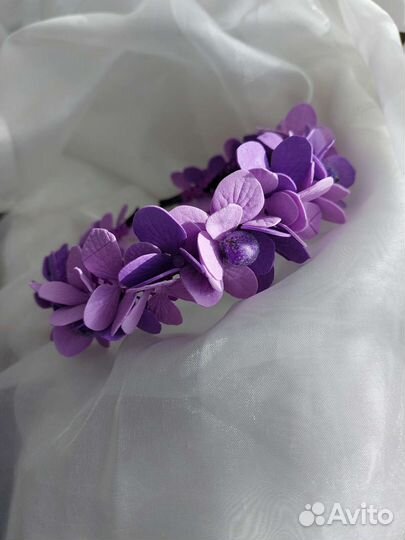 Ободок с цветами ручной работы