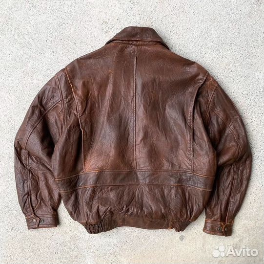 Винтажная кожаная куртка пилот 90