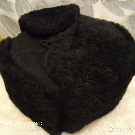 Шапка-ушанка р.58нат.овчина+сукно;р.60 иск.мех