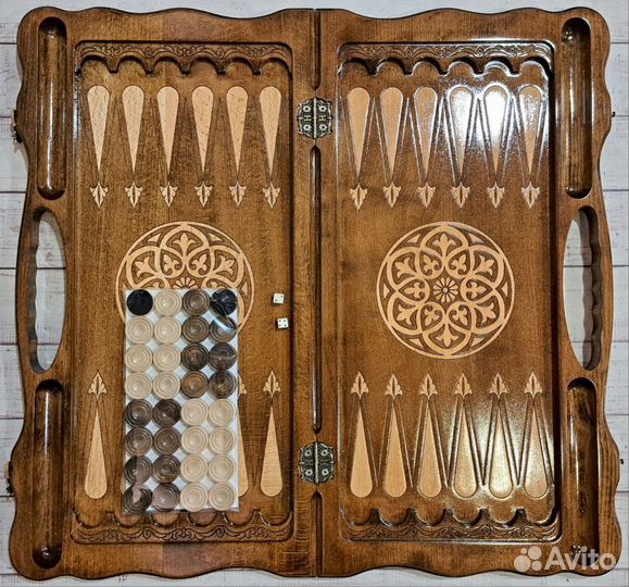 Нарды резные Телец Волк Орел - премиум серия