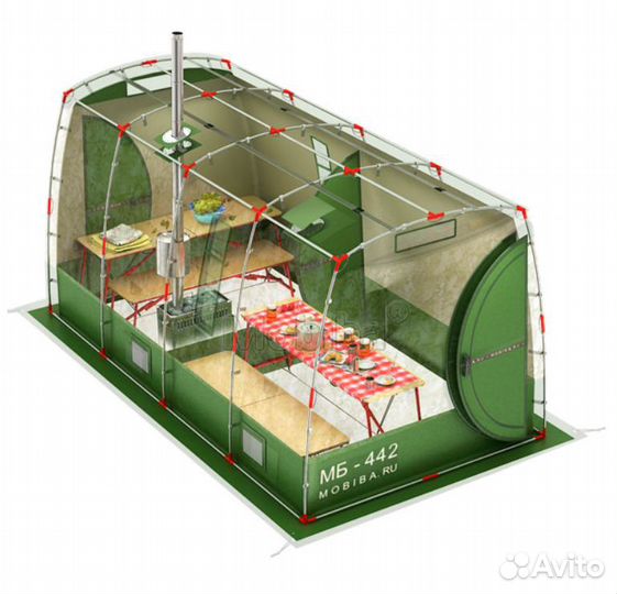Двухслойная палатка баня. Мобиба мб-442 4,4х2,2м