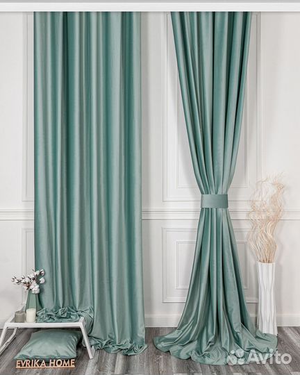 Шторы бархат Беллиссимо аквамарин новые пошив