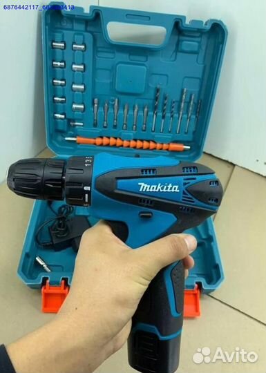 Шуруповерт makita 18v с набором (Арт.93812)