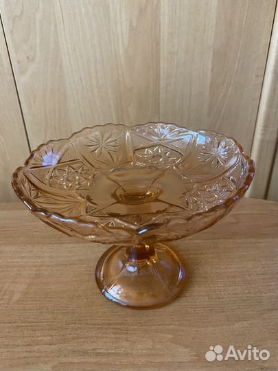 Ваза для фруктов, цветное стекло