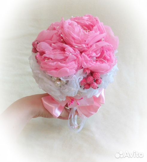 Букет невесты розово-белый