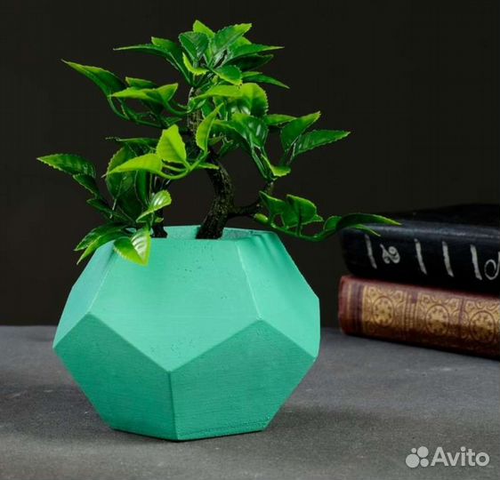 Силиконовая форма молд Кашпо Пятиугольник гипс