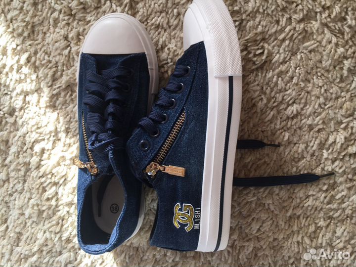 Кеды джинсовые для девочки, р-р 38