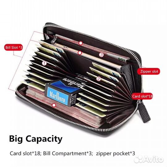 Портмоне клатч из натуральной кожи унисекс