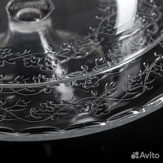 Подставка стеклянная для торта на ножке с крышкой