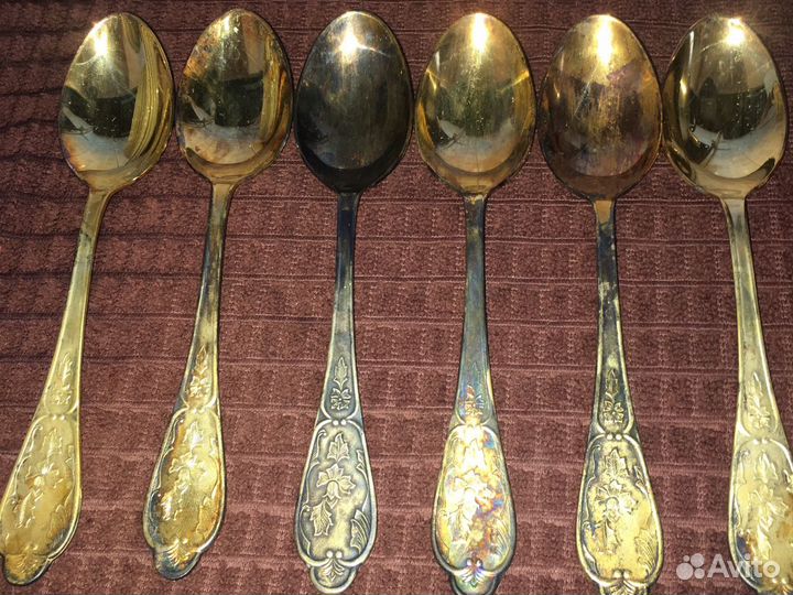 Десертные ложки позолоченные. СССР
