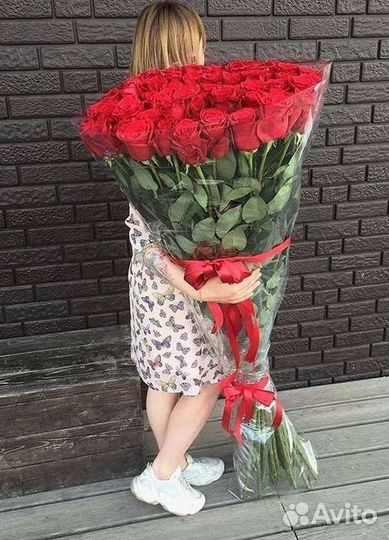 Розы Эквадор Метровые 100 см доставка Москва