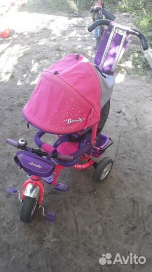 Трехколесный детский велосипед с ручкой бу