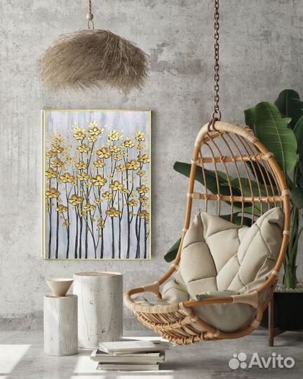 Текстурная Картина маслом на холсте цветы