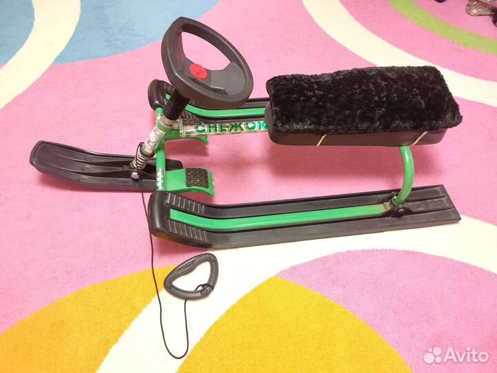 Санки с рулём и лыжей