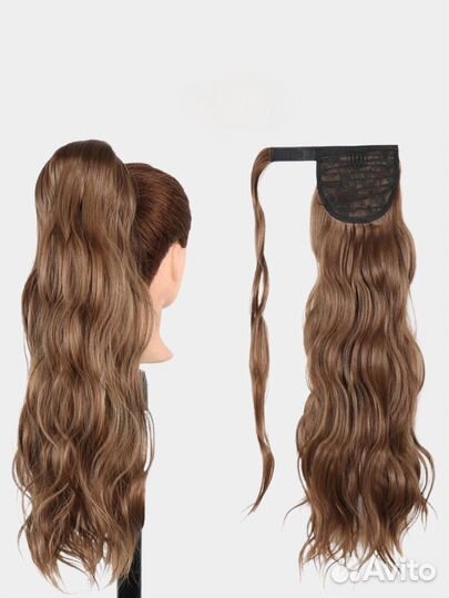 Накладные волосы, хвост (крупная волна)