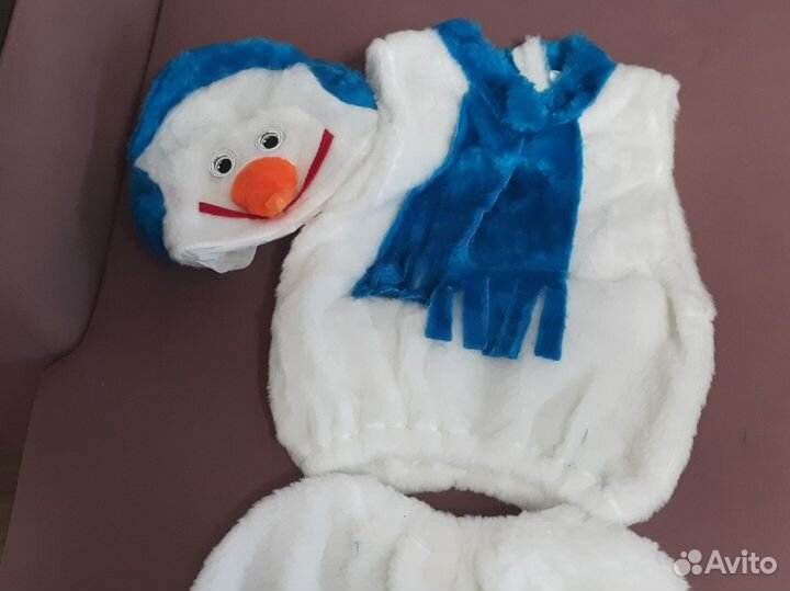 Новогодний костюм снеговика 110