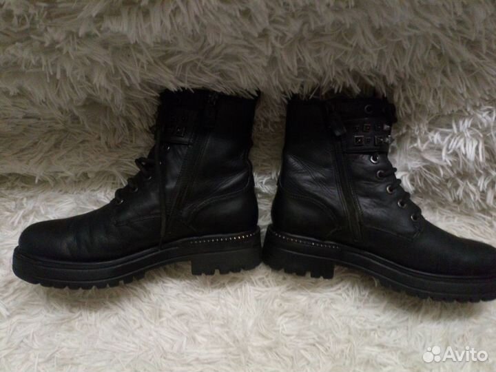 Tamaris женские черные кожаные ботинки р.38