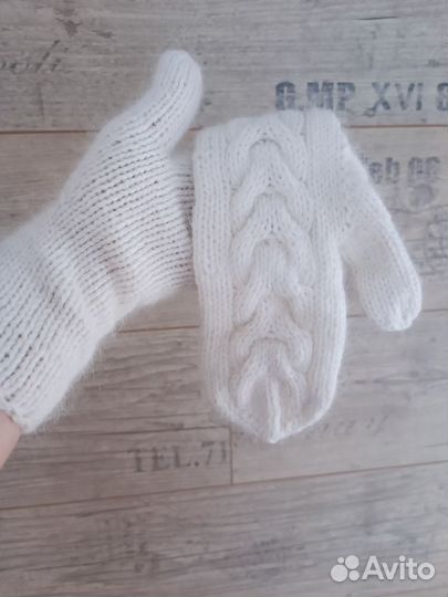 Варежки вязаные ручной работы женские
