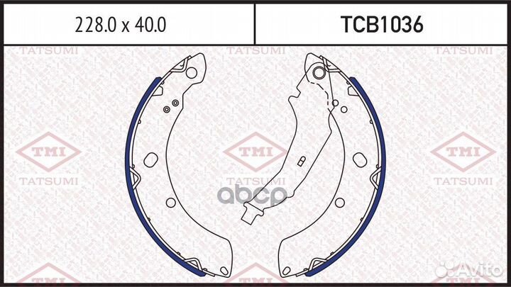 Колодки тормозные барабанные TCB1036 tatsumi