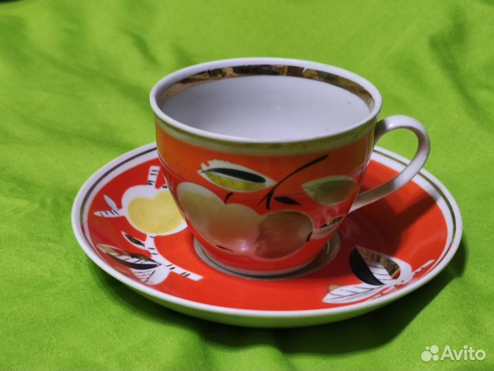 Чайная пара от сервиза яблоко Полонне СССР