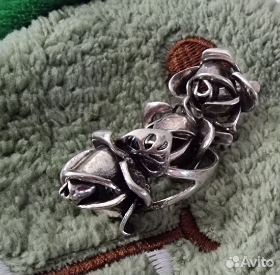 Серебряные серьги и кольцо 925