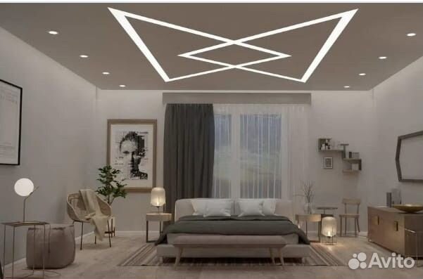 Светлвые линии и все виды натяжных потолков