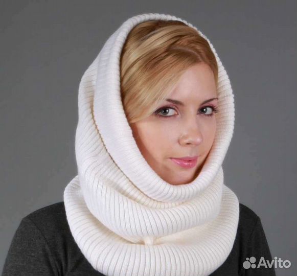 Шапка снуд чёрная женская