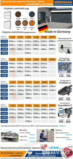 Секционные ворота Херманн 3000х3000мм