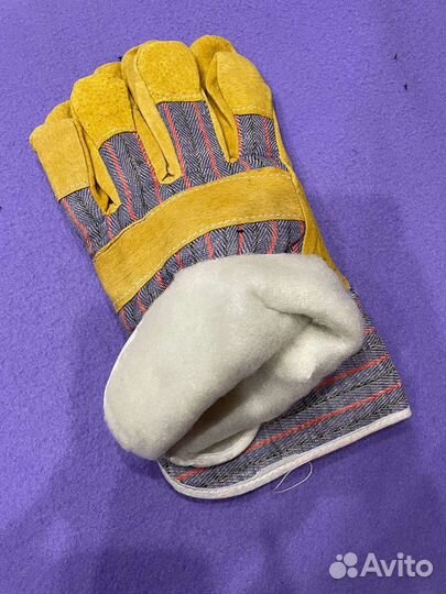 Перчатки спилковые утепленные