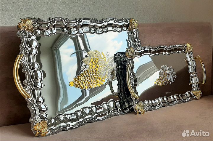 Поднос металлический с ручками