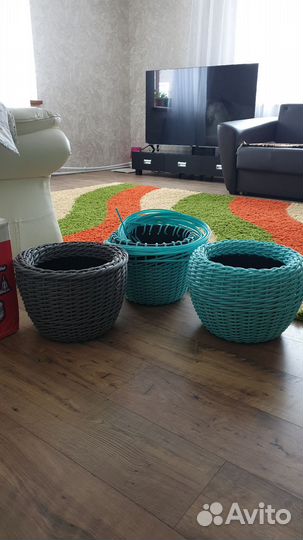 Кашпо из искусственного ротанга 12 л