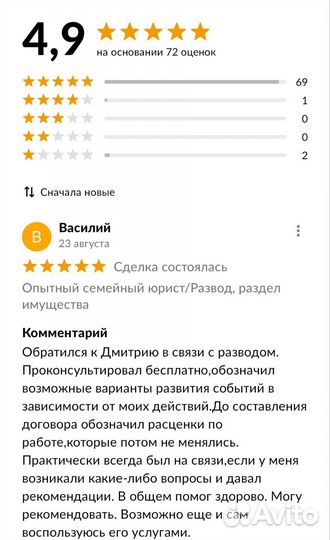 Юрист/Семейный юрист/Развод, раздел имущества