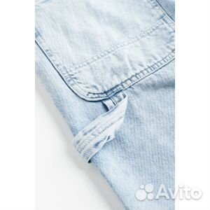 Комбинезон H&M Denim Relaxed Fit, голубой