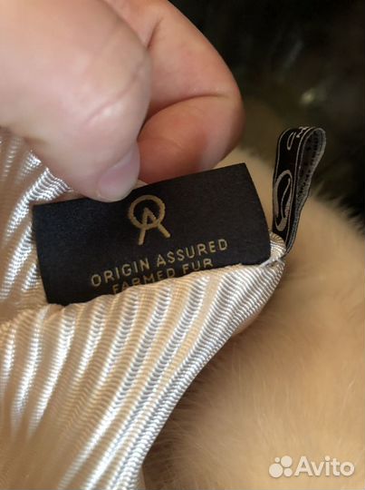 Шапка кремовая норка кошечка