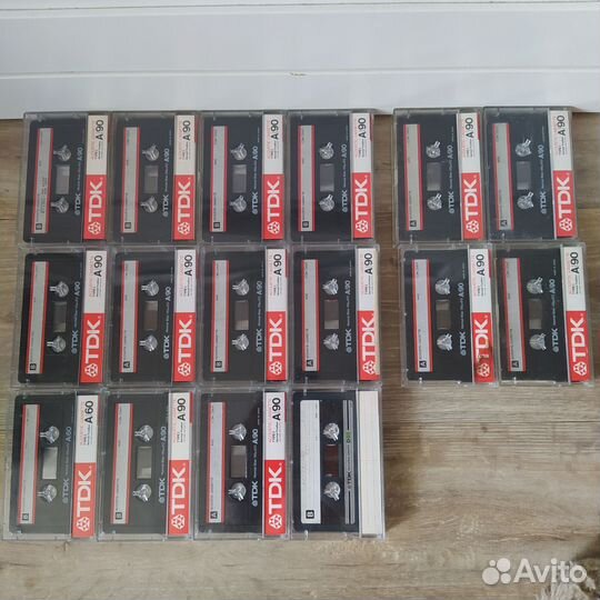 Аудиокассеты TDK A-90. 16 штук. Студийные записи