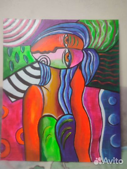 Картина арт выполнена акрилом на холсте