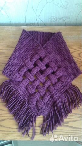 Вязанный снуд, манишка, шарф