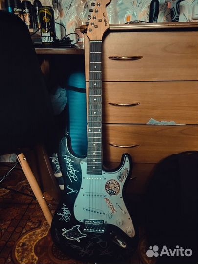 Электро гитара denn с росписью