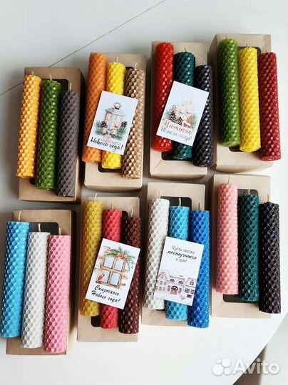Подарок. Свечи медовые из вощины