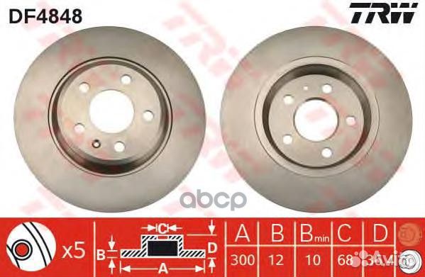 Торм.диск зад.300x12 5 отв. audi A4 2006 -; A4
